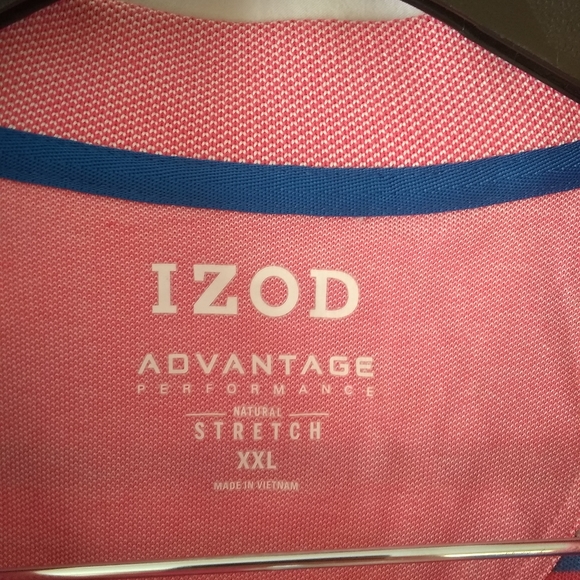 Men's Izod pink and blue polo - Picture 6 of 11